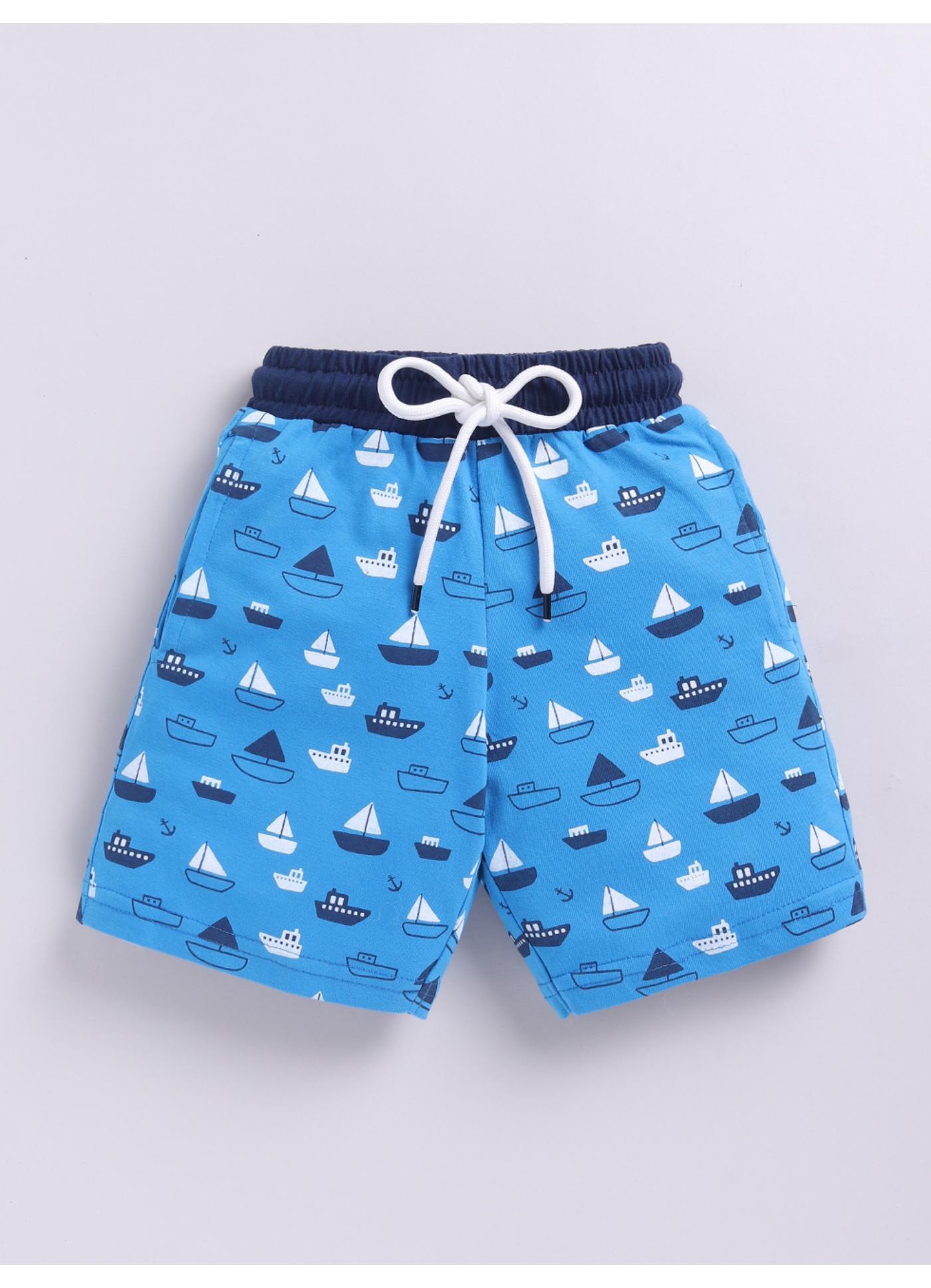 Fun Boat Print Summer Shorts
