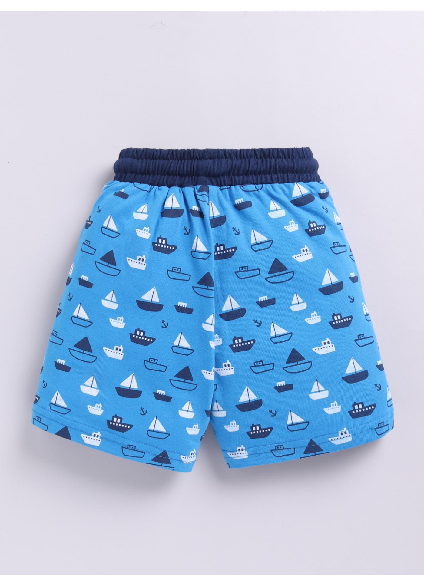 Fun Boat Print Summer Shorts