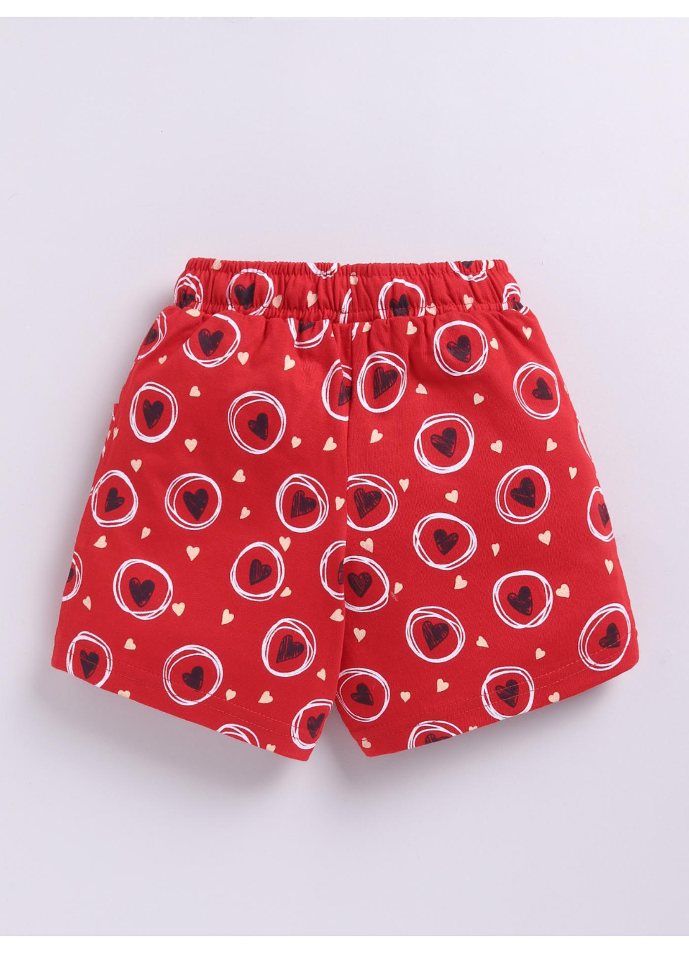 Heart Print Cotton Shorts