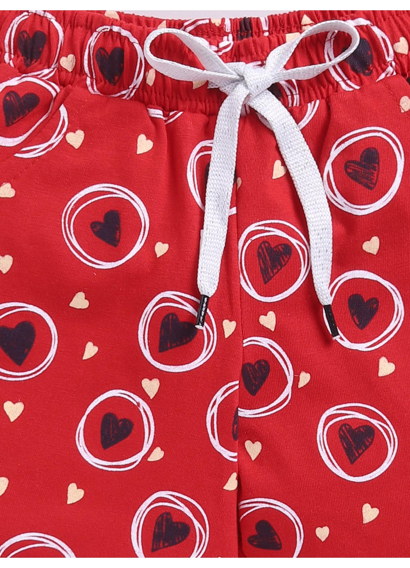 Heart Print Cotton Shorts