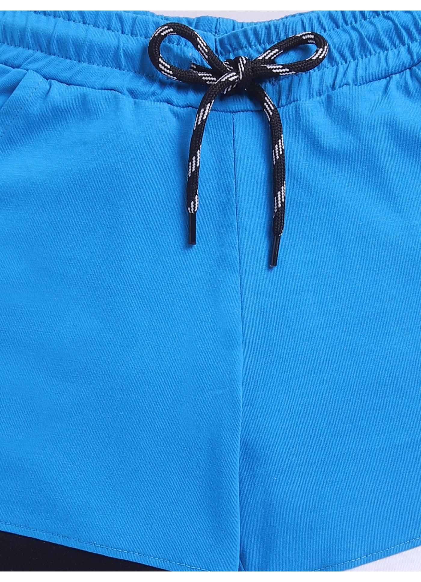 Colorblock "Future" Cotton Shorts