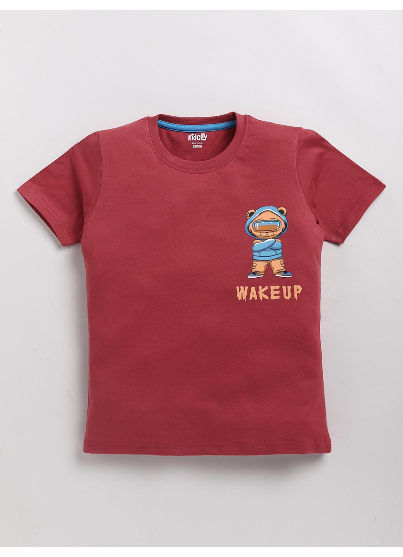 WAKEUP Bear Graphic T-Shirt