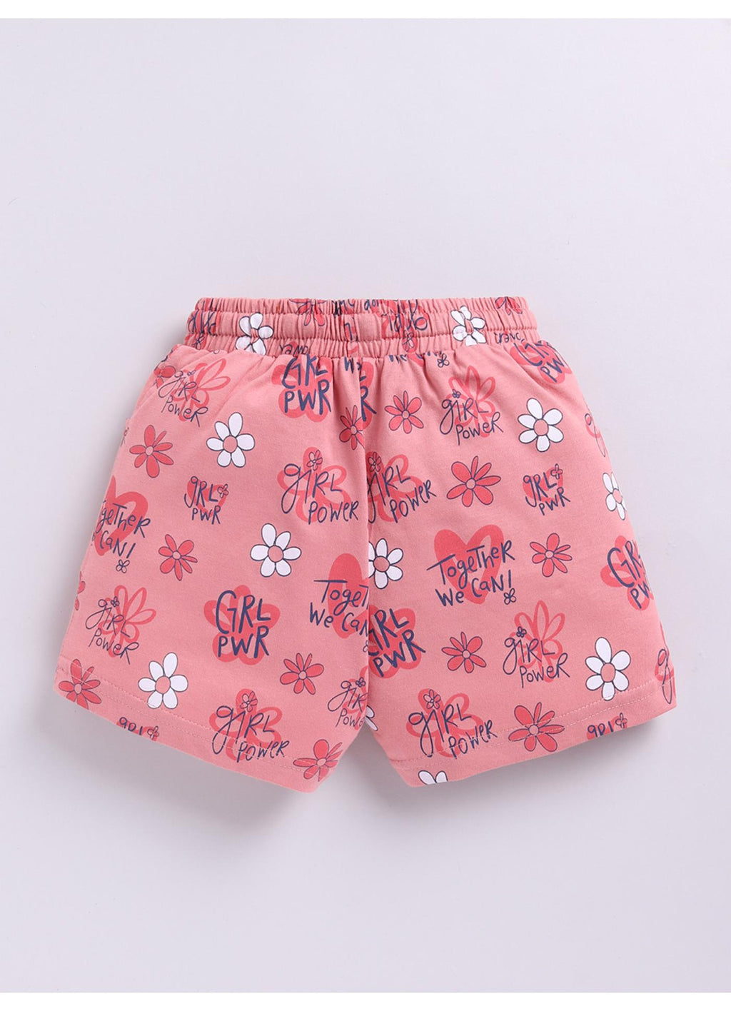 "Girl Power" Floral Knit Shorts