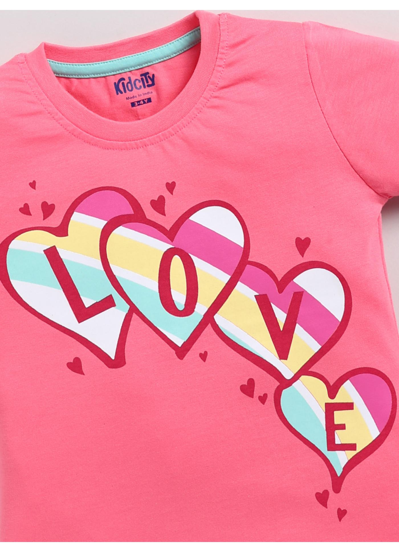 Multi-Heart LOVE Graphic Top