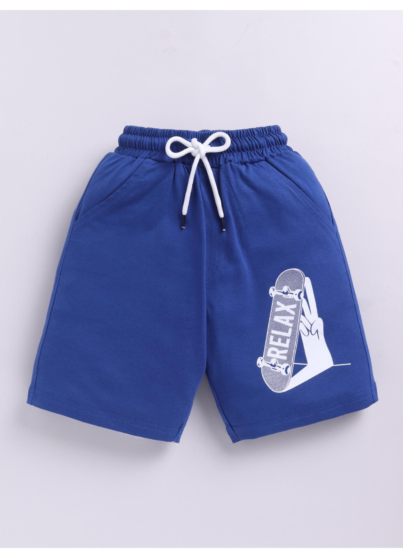 “Relax” Skateboard Print Shorts