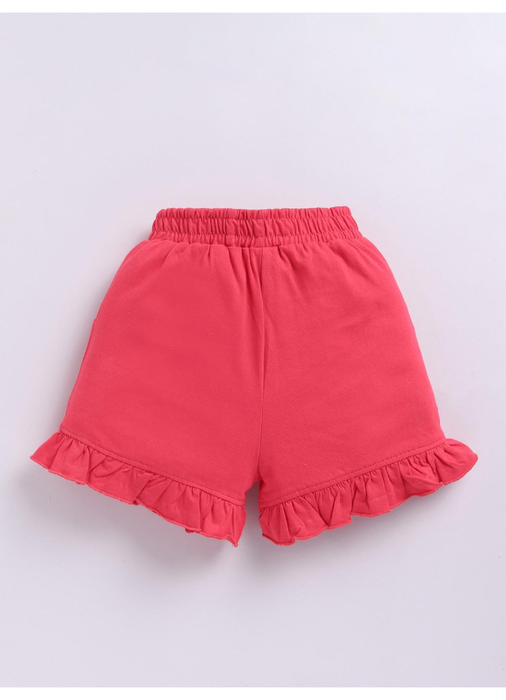 Pink Ruffle Shorts with Ladybug Print