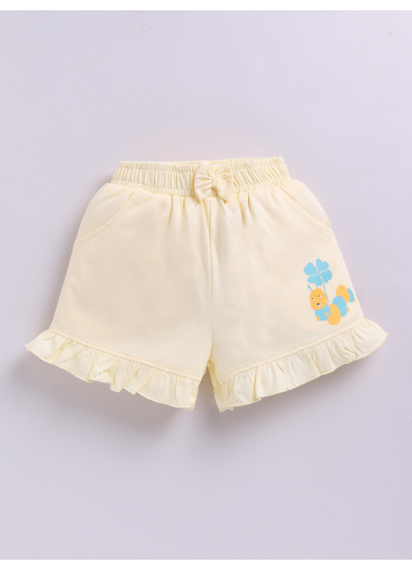 Ruffle Shorts with Caterpillar Print