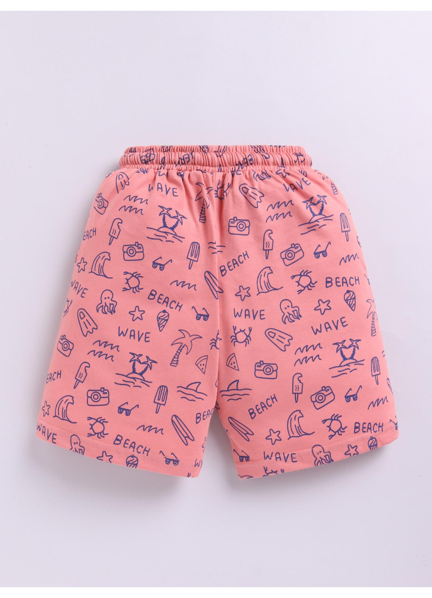 Beach Print Cotton Shorts