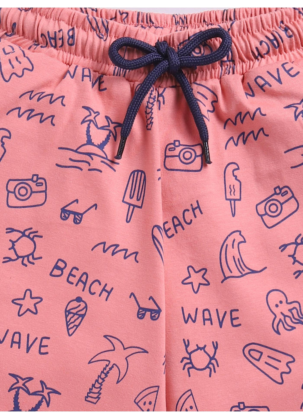 Beach Print Cotton Shorts