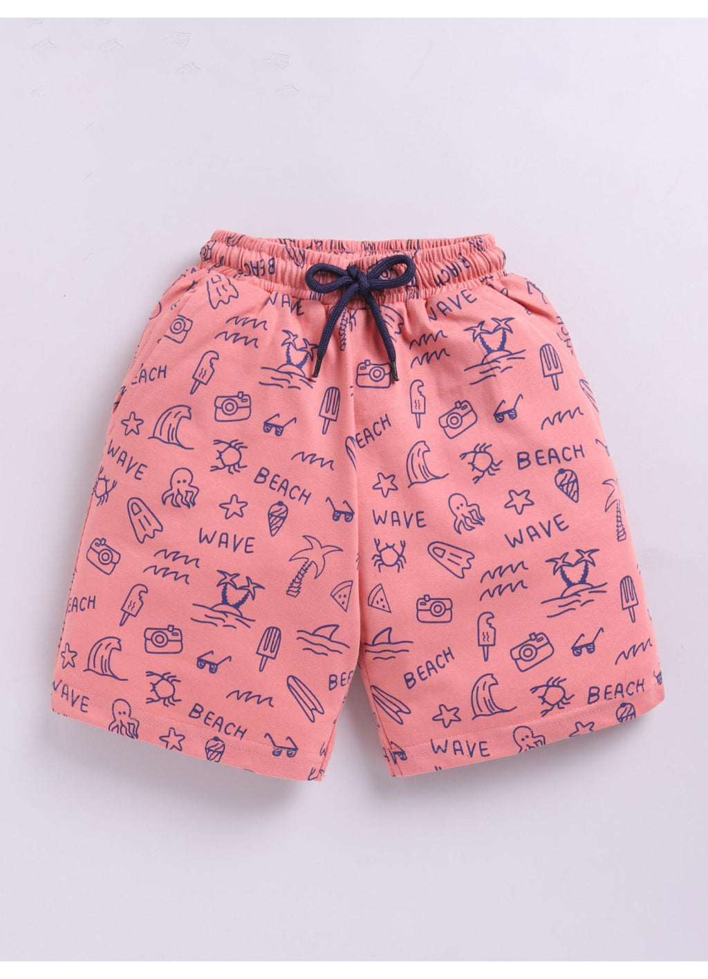 Beach Print Cotton Shorts