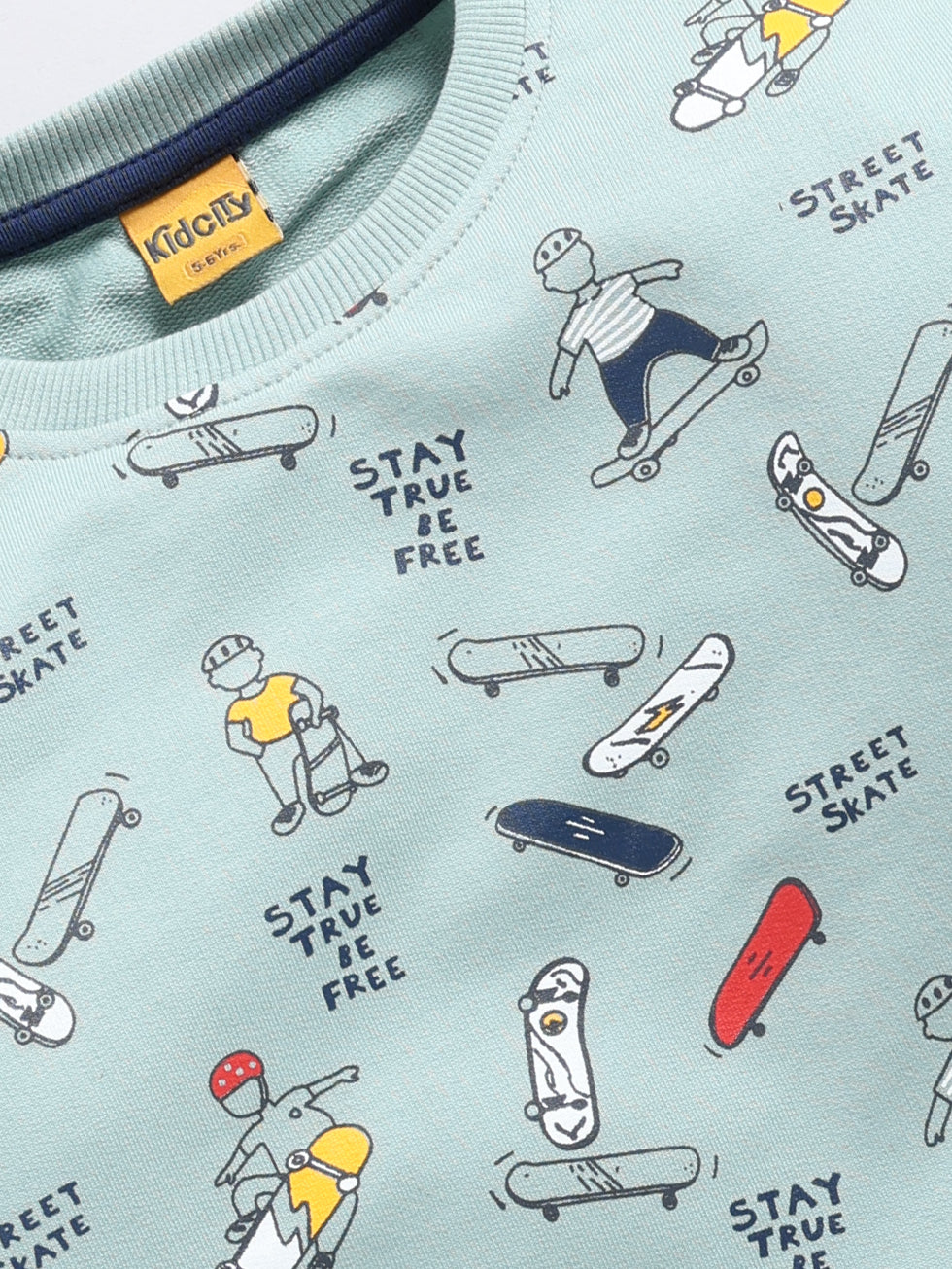 Skater Vibes Printed Sweatshirts