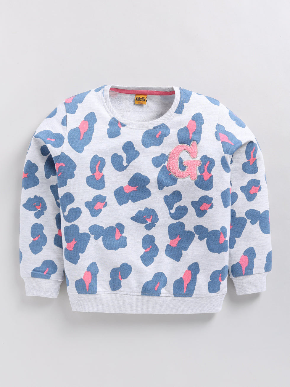 White & Blue Abstract Printed Sweatshirts
