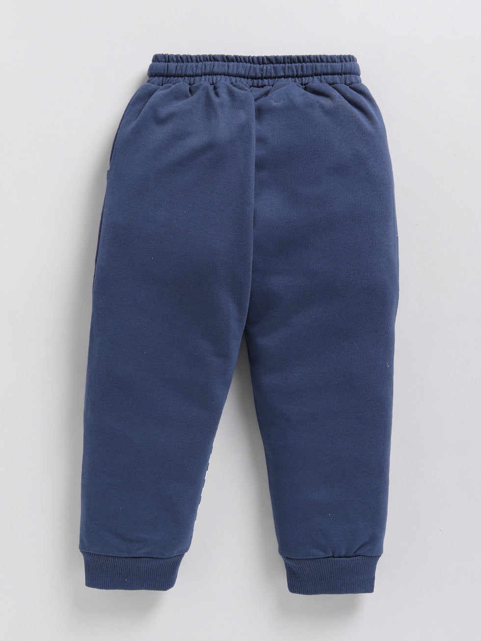 Navy Solid Printed Joggers