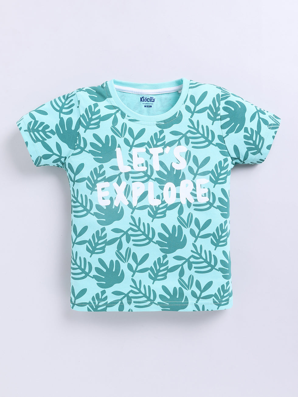 Let's Explore Text Leaf Printed T-shirts