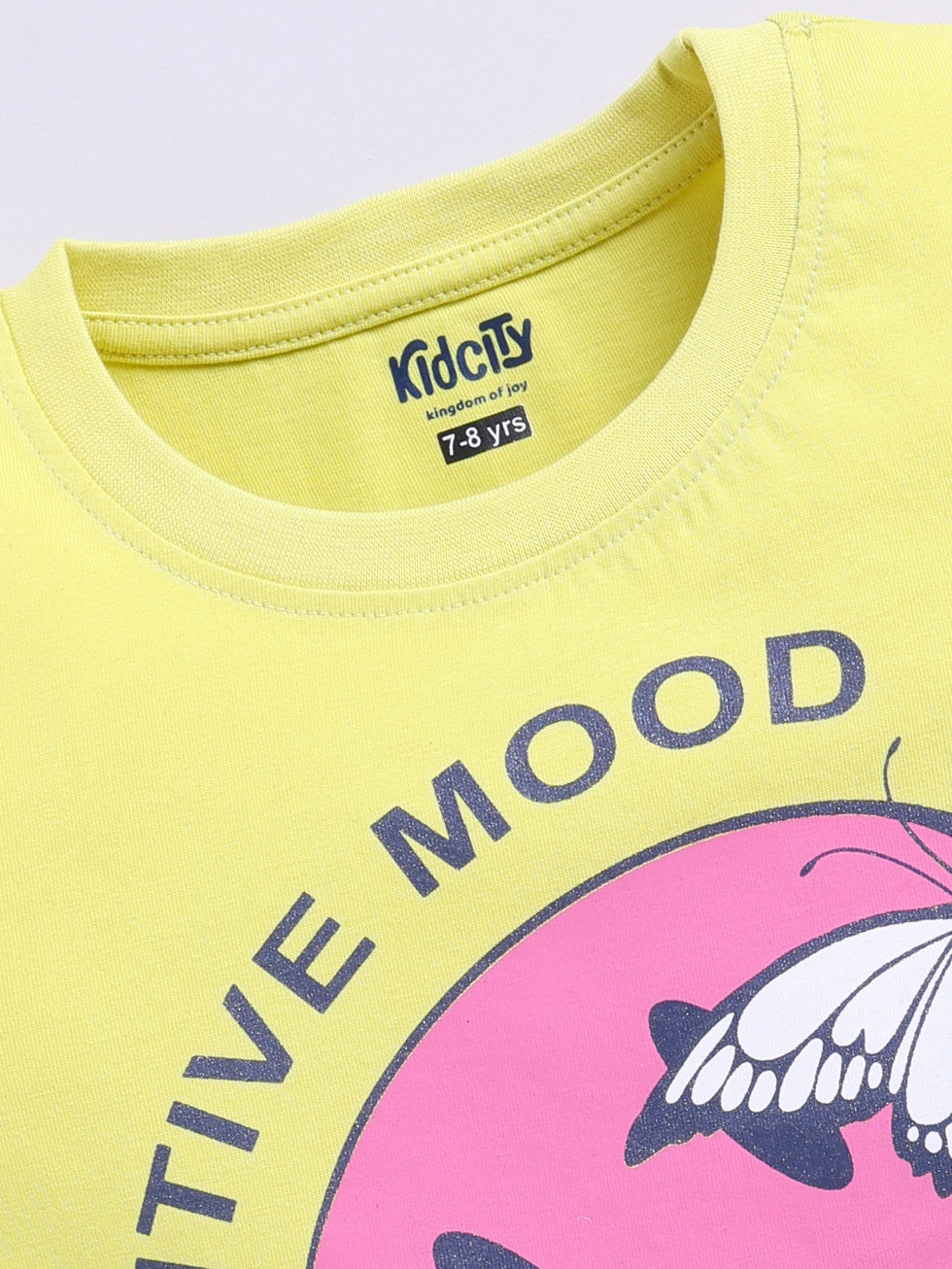 Positive Mood Text with Graphic Printed Tops