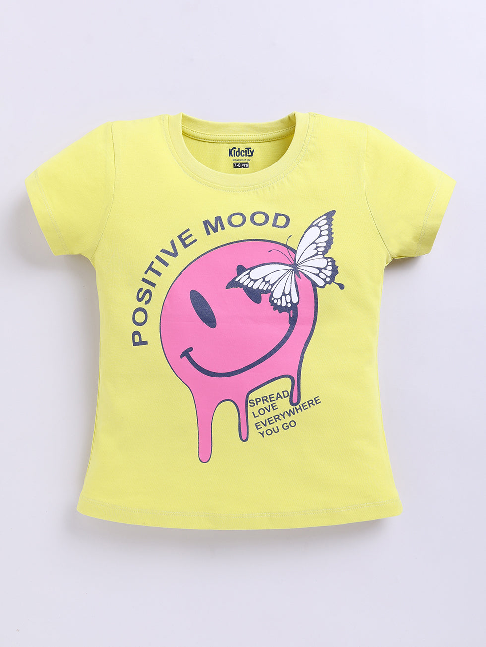 Positive Mood Text with Graphic Printed Tops