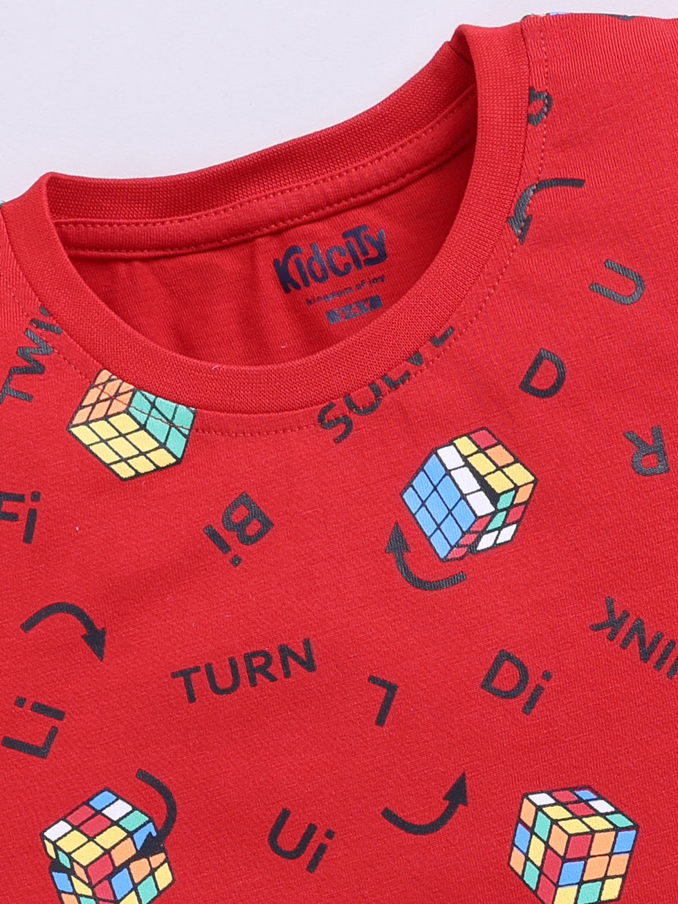 Rubik's Cube Graphic with Printed T-shirts