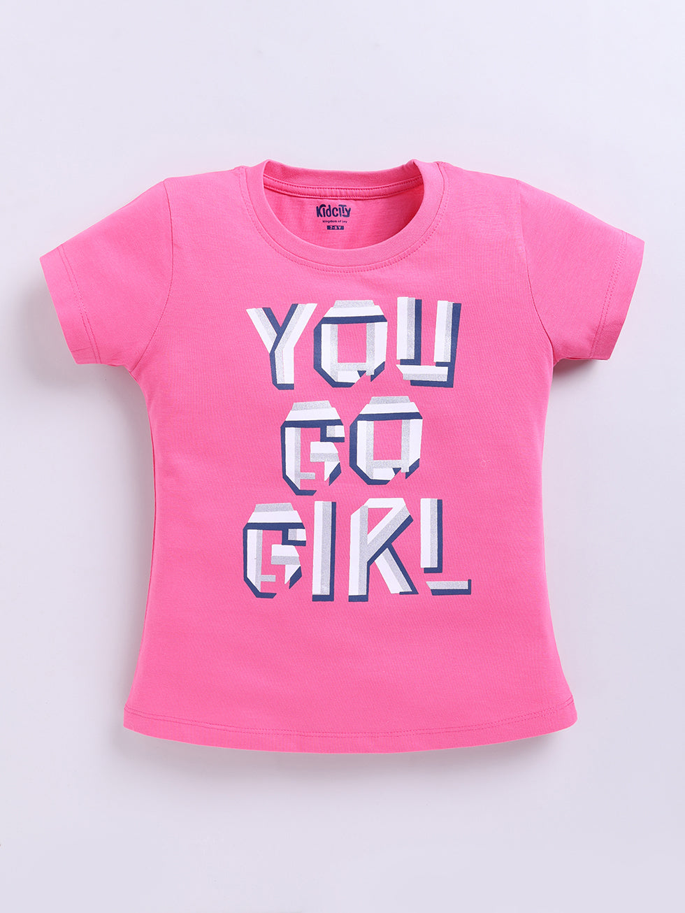 YOU GO GIRL Text Printed Tops