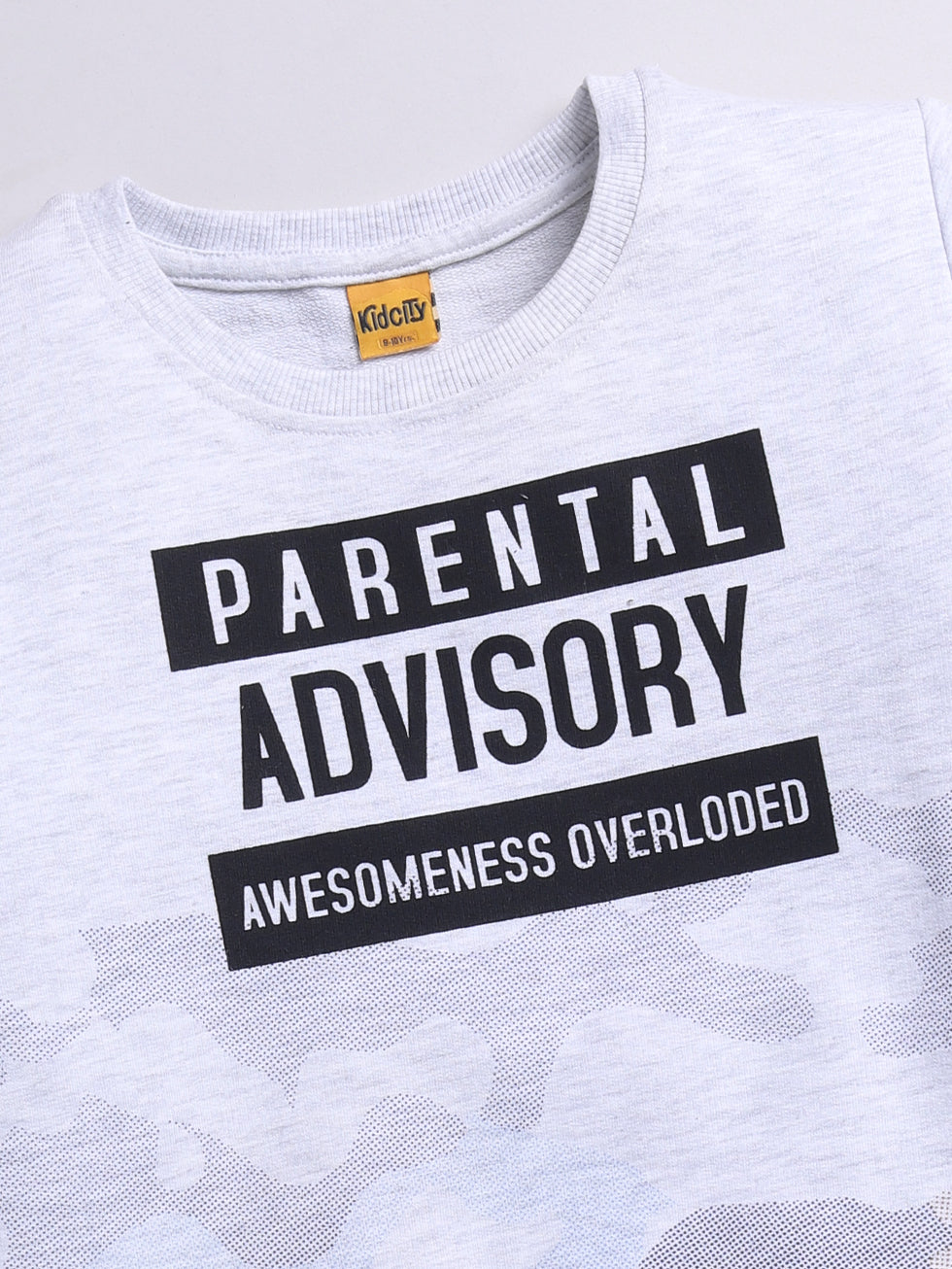 Advisory Text Printed Sweatshirts