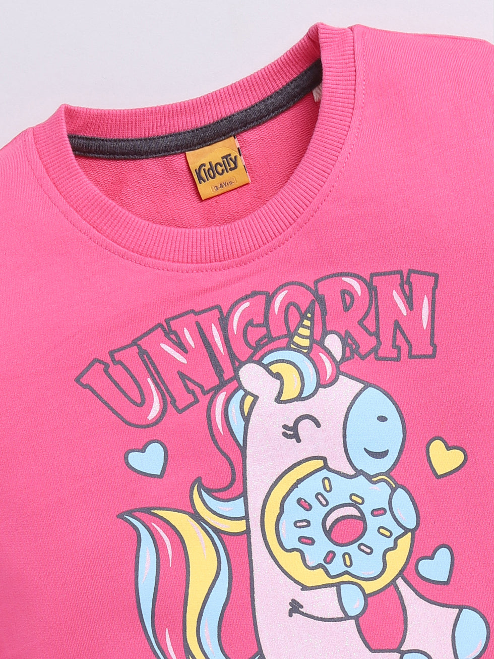 Unicorn Vibes Printed Sweatshirts
