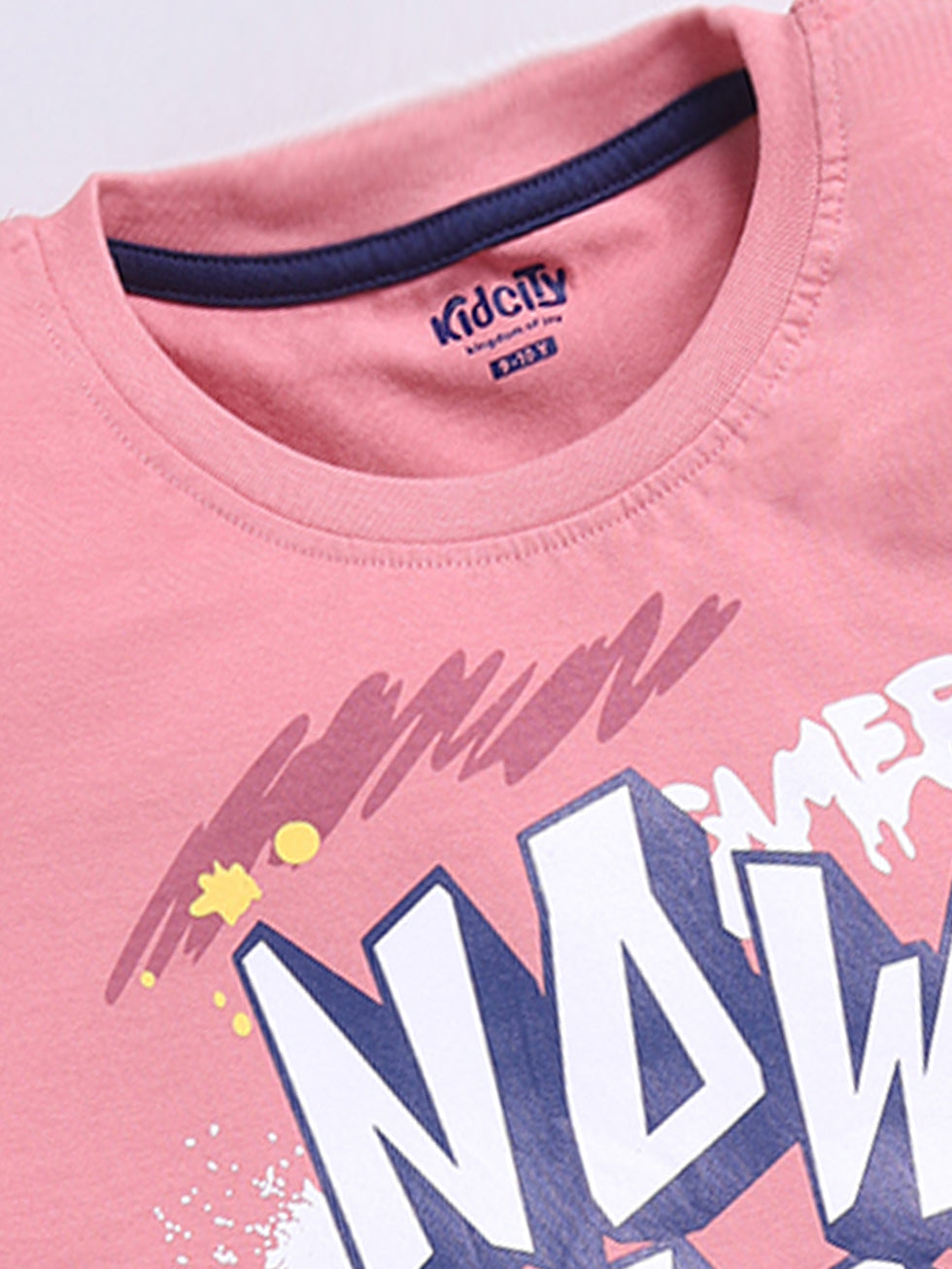 Now Or Never Text Printed T-Shirts