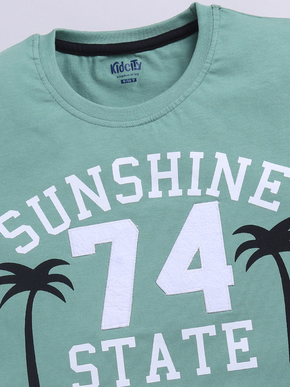 Boys Text Printed Tshirts 2pc Combo Set
