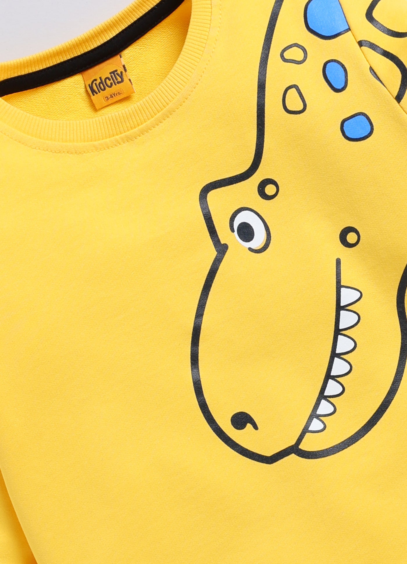 Kidcity Cotton Placement Print Sweatshirts -Gold