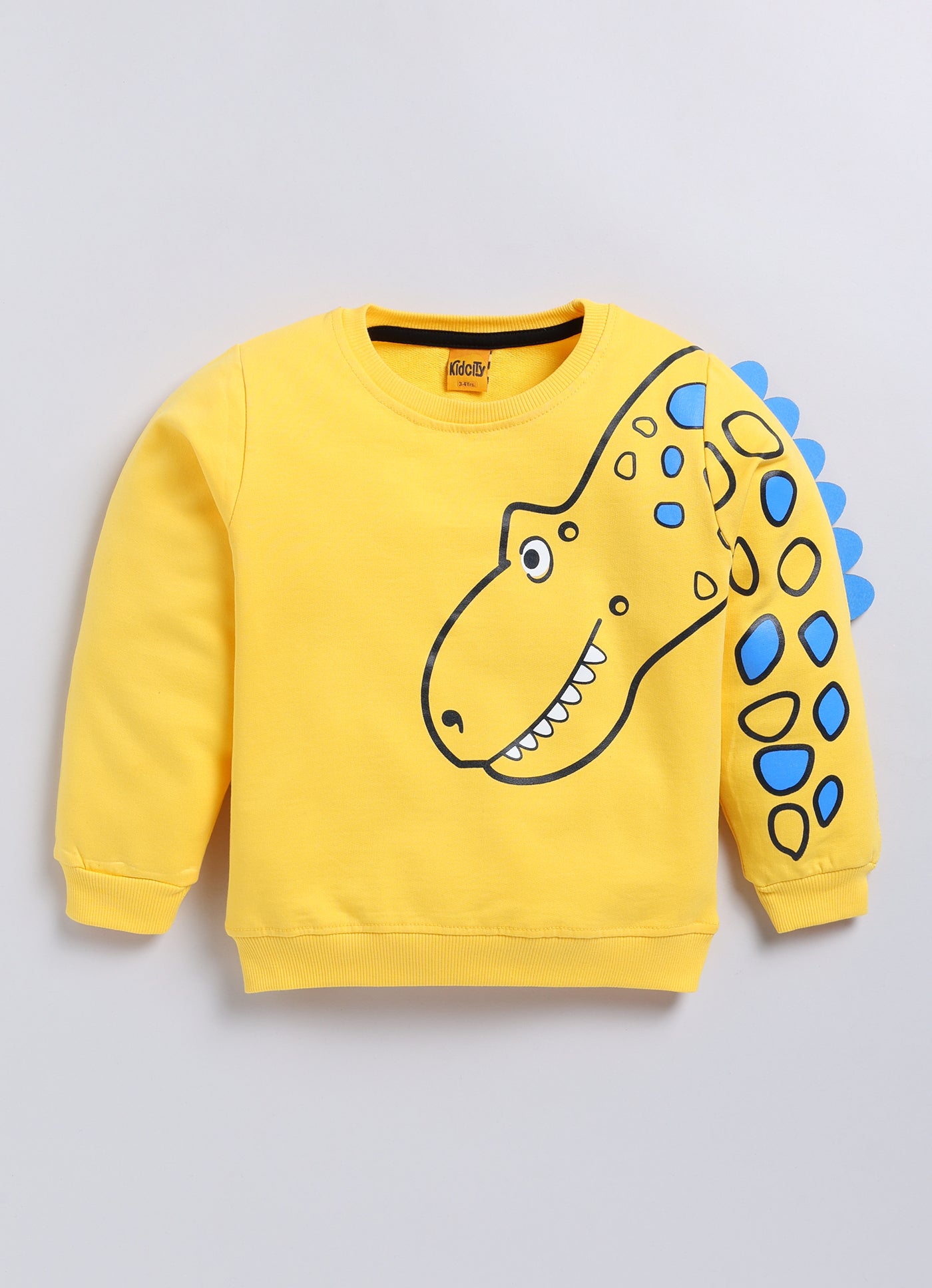Kidcity Cotton Placement Print Sweatshirts -Gold