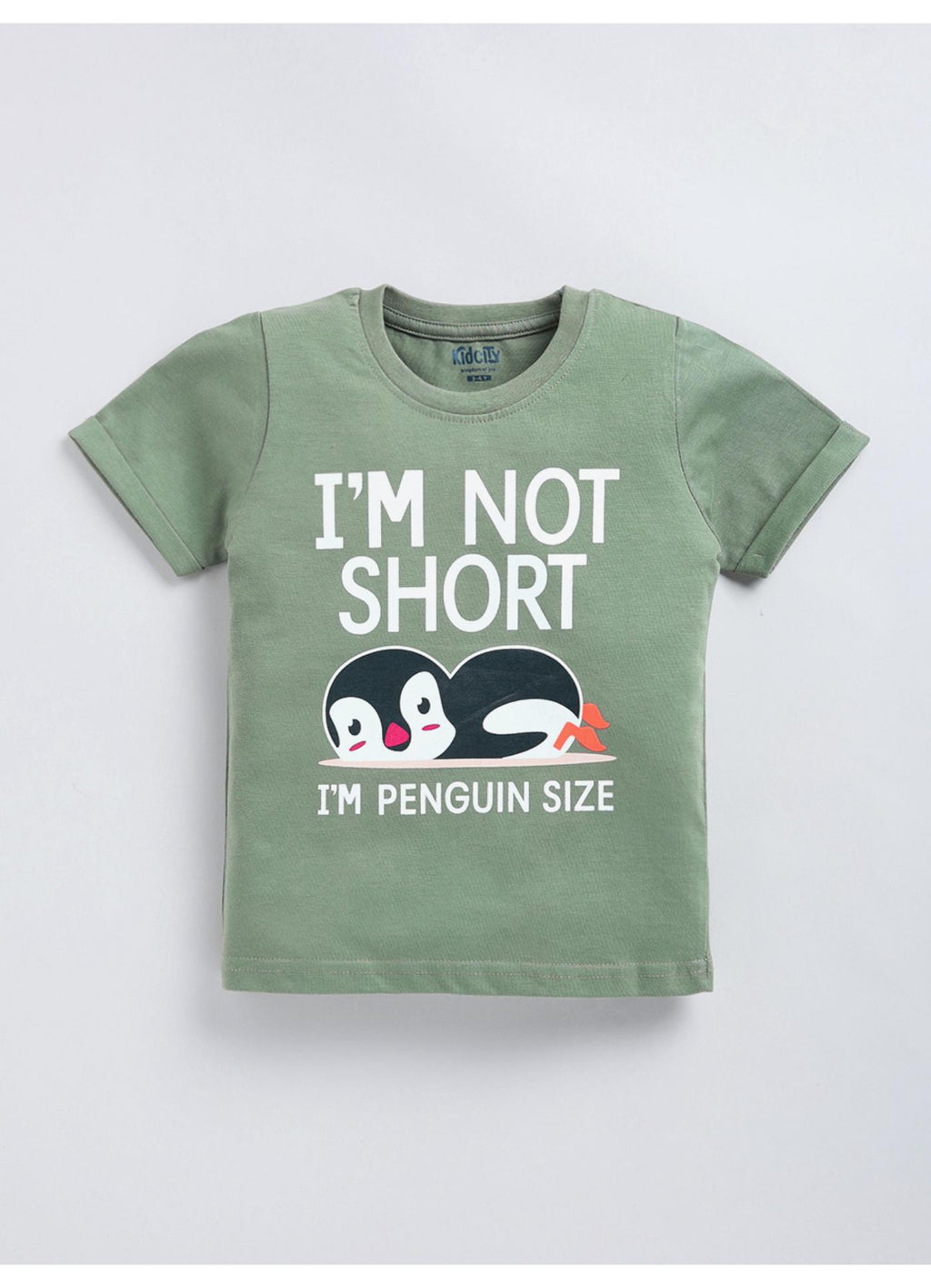 I'm Not Short' Penguin Graphic T-Shirt