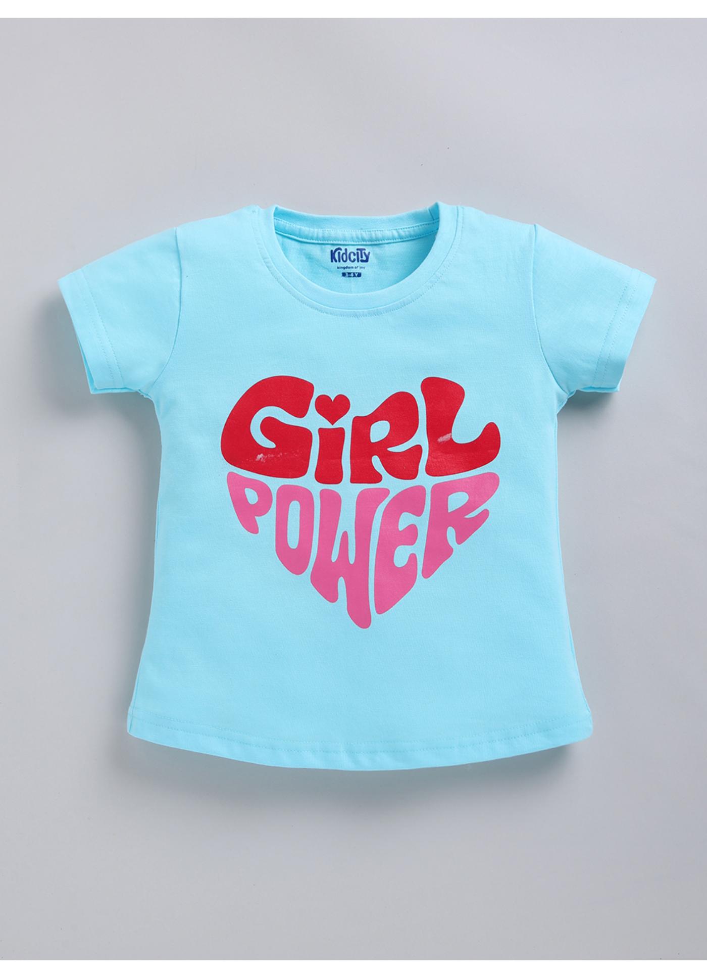 Girl Power' Heart Graphic Tops