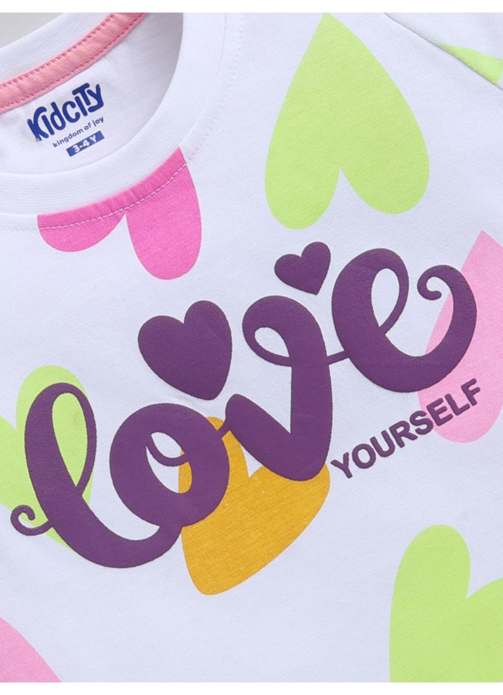 Love Yourself' Heart Print Tops