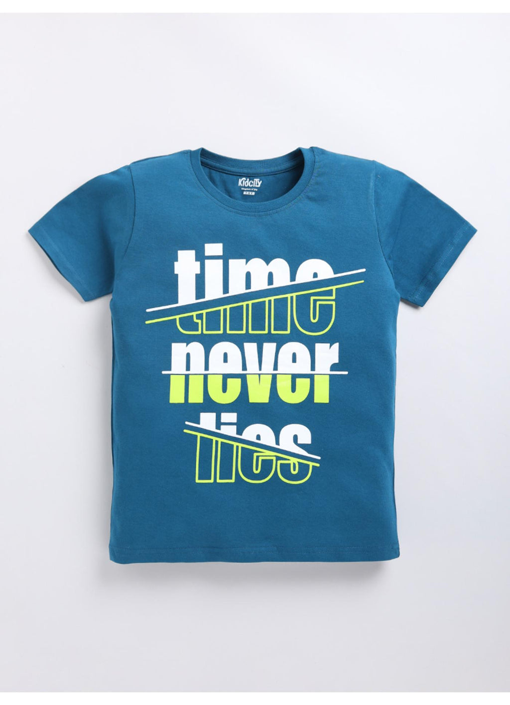Time Never Lies' Distorted Slogan T-Shirt