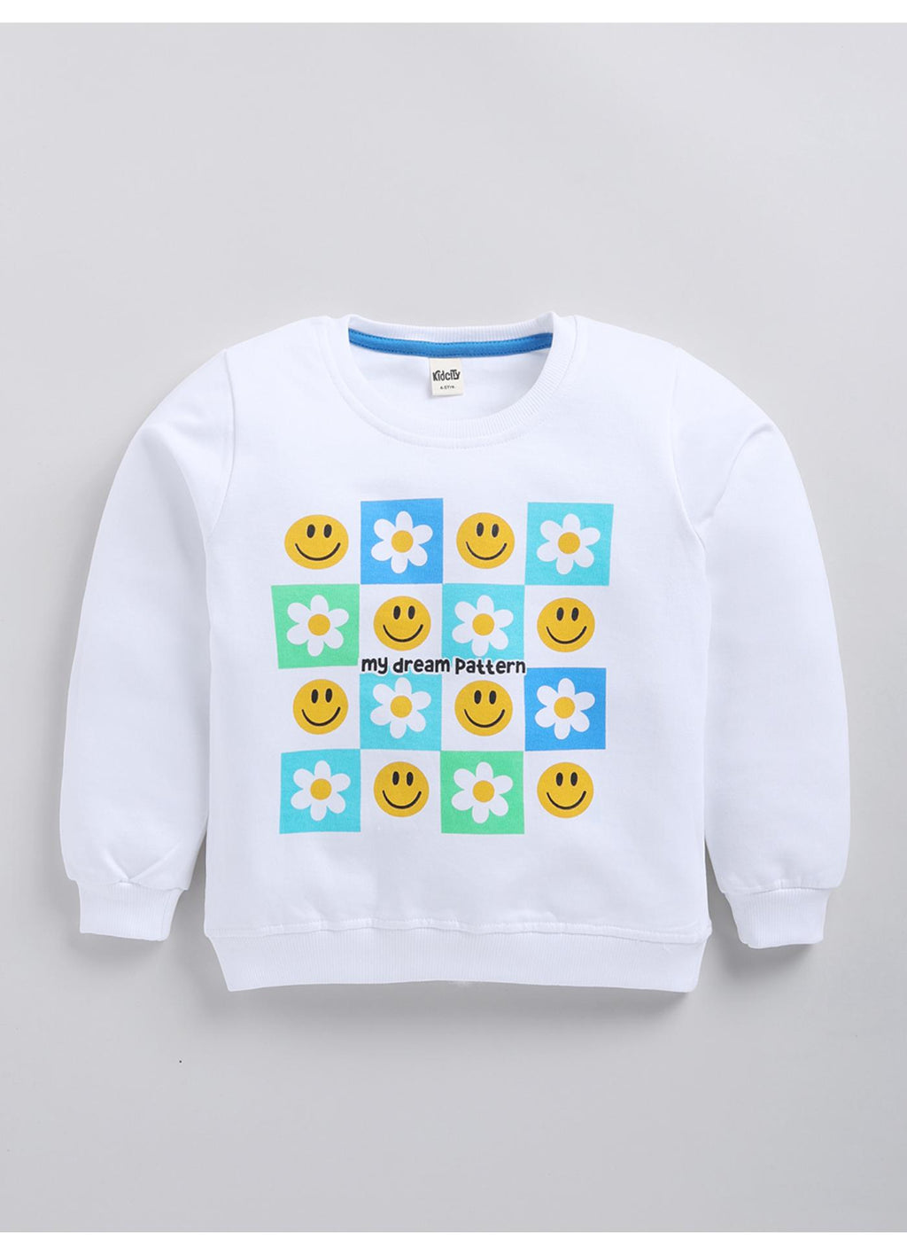 “My Dream Pattern” Smiley & Daisy Sweatshirt