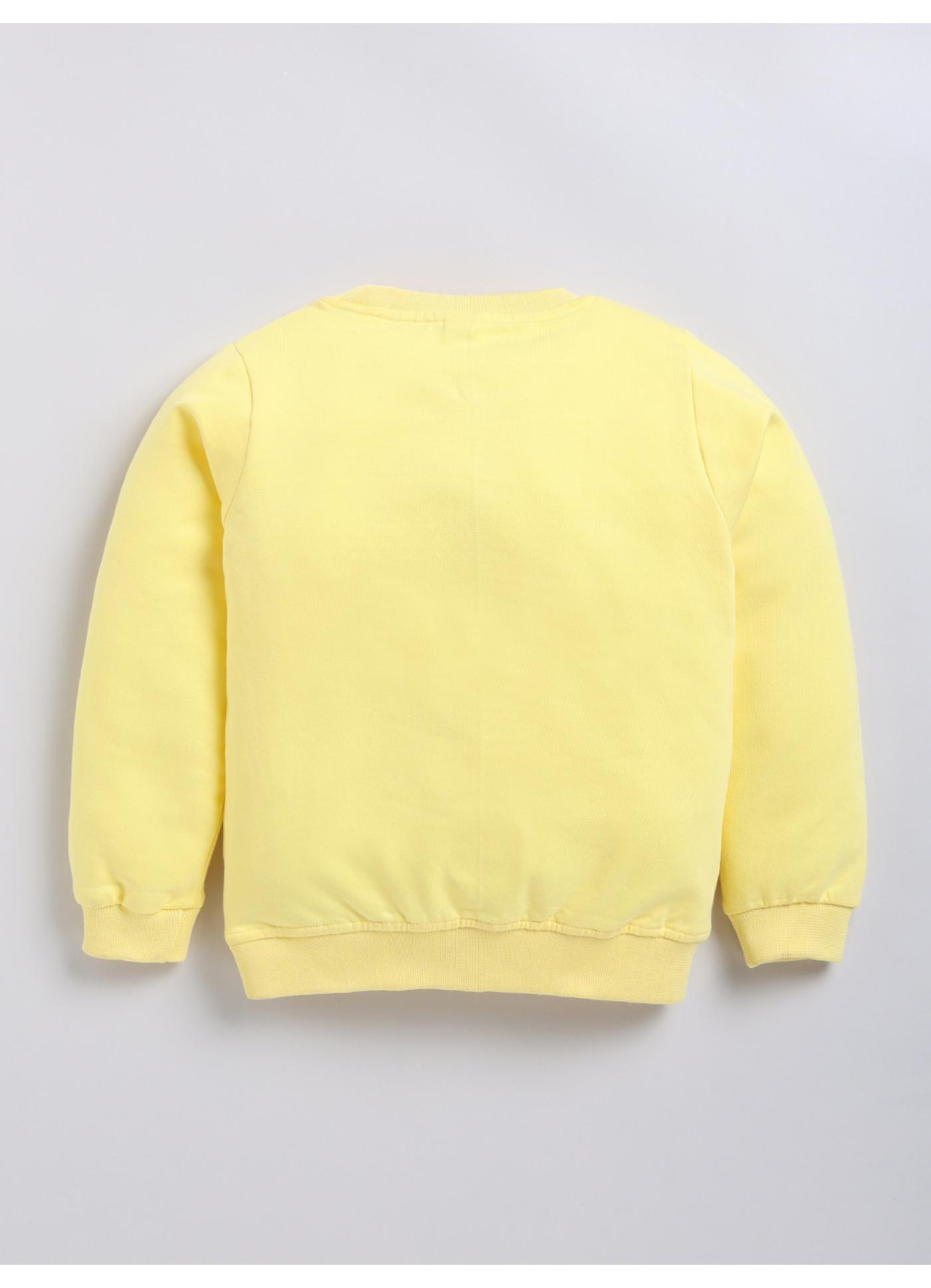 Yellow Heart & Flower Print Sweatshirt