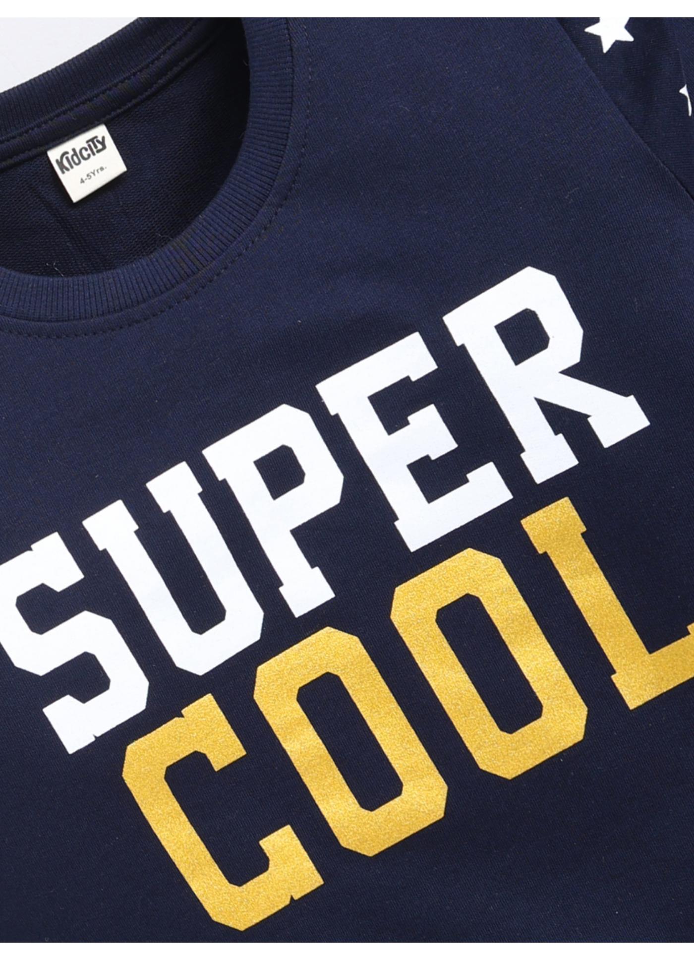 “Super Cool” Star Sleeve Sweatshirt