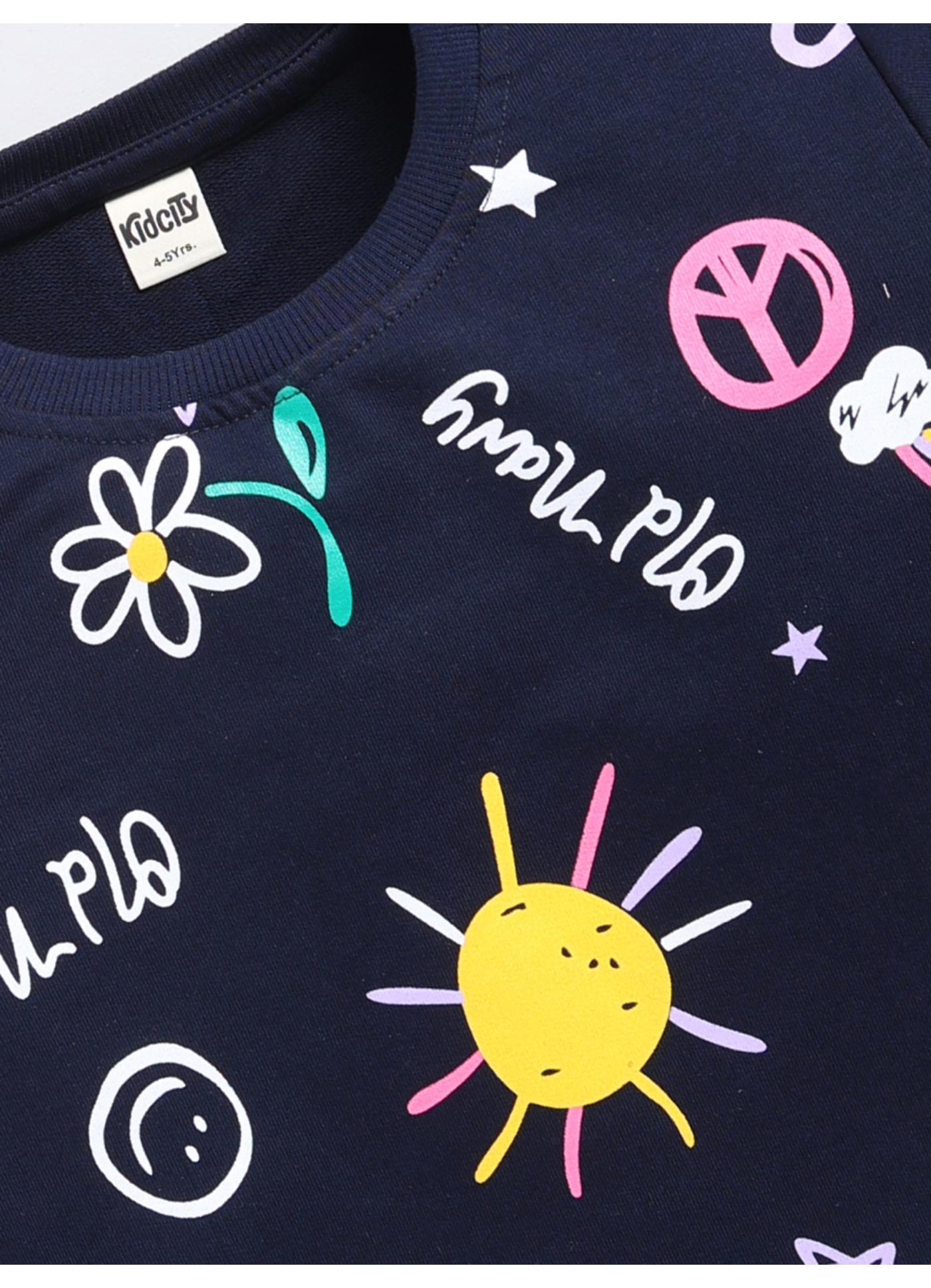 Sunshine & Rainbow Printed Sweatshirt