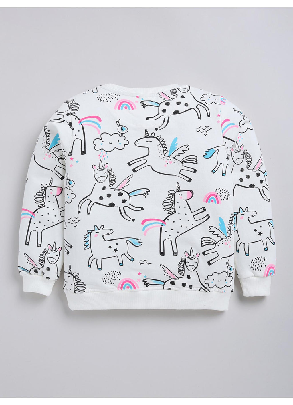 All-Over Unicorn and Pegasus Print Crewneck Sweatshirt
