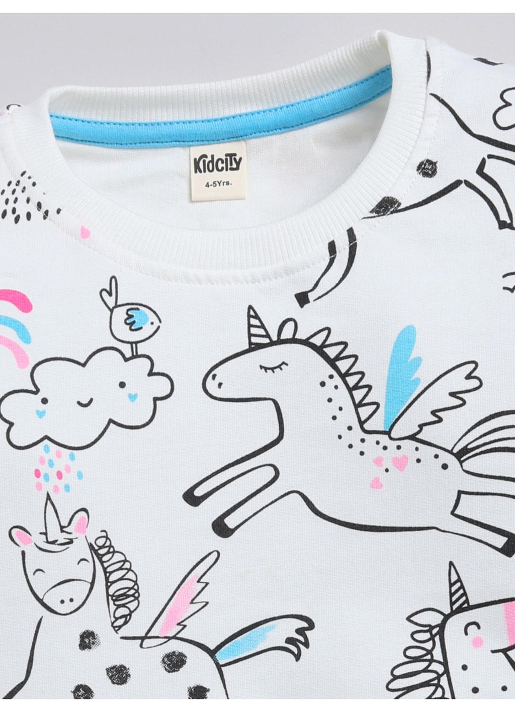 All-Over Unicorn and Pegasus Print Crewneck Sweatshirt