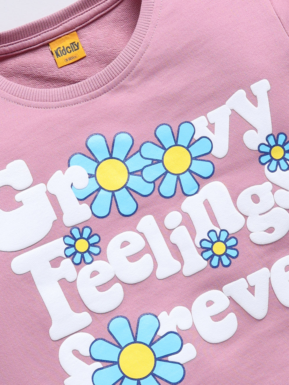 Groovy Feeling Forever  Retro Floral  Printed Sweatshirts