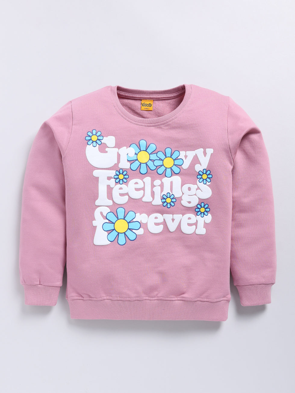 Groovy Feeling Forever  Retro Floral  Printed Sweatshirts