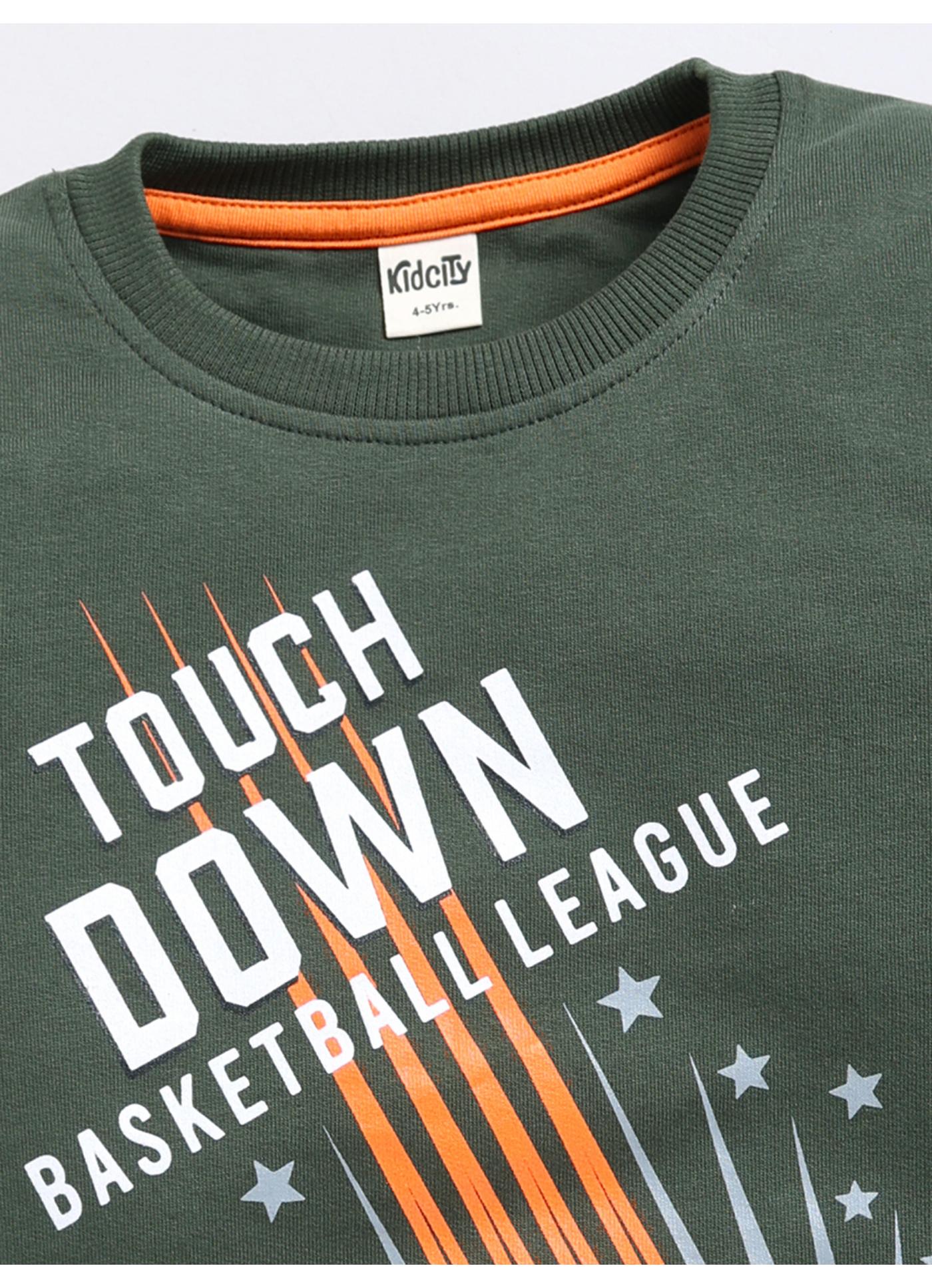 Touch Down Basketball League' Graphic Crewneck Sweatshirt