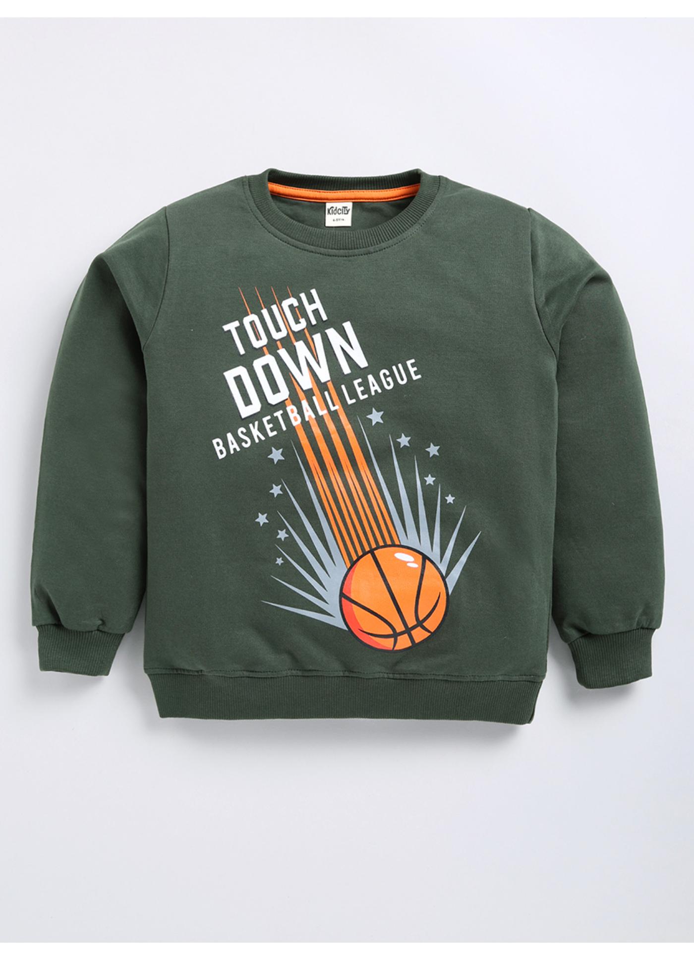 Touch Down Basketball League' Graphic Crewneck Sweatshirt
