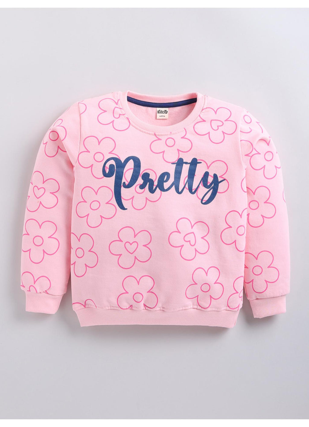All-Over Print 'Pretty' Crewneck Sweatshirt