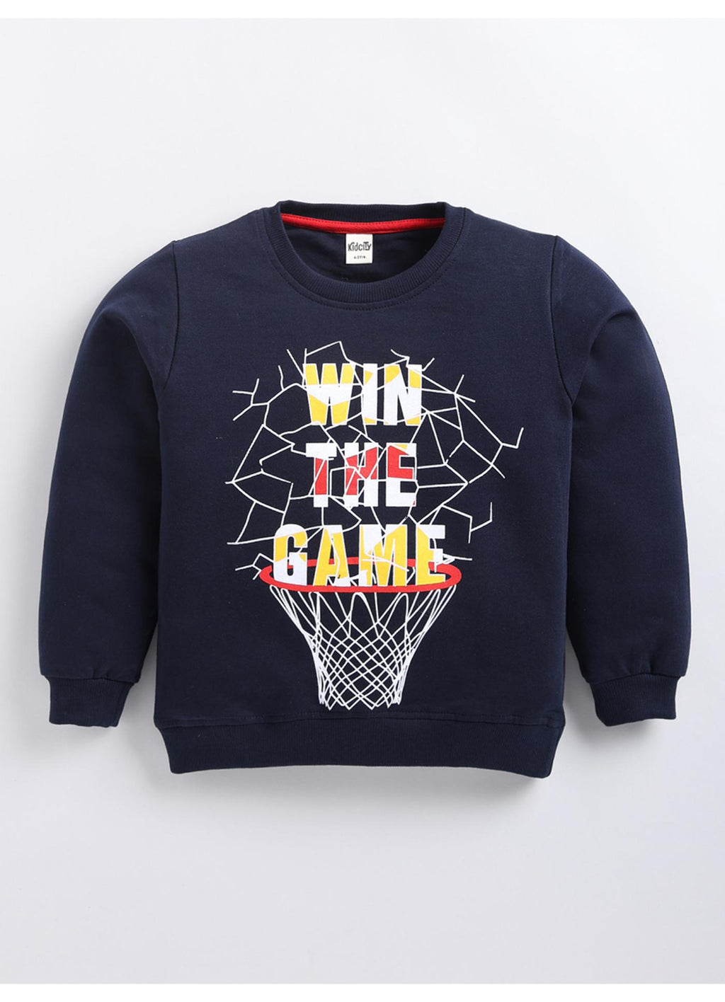 Win The Game' Basketball Hoop Graphic Crewneck Sweatshirt