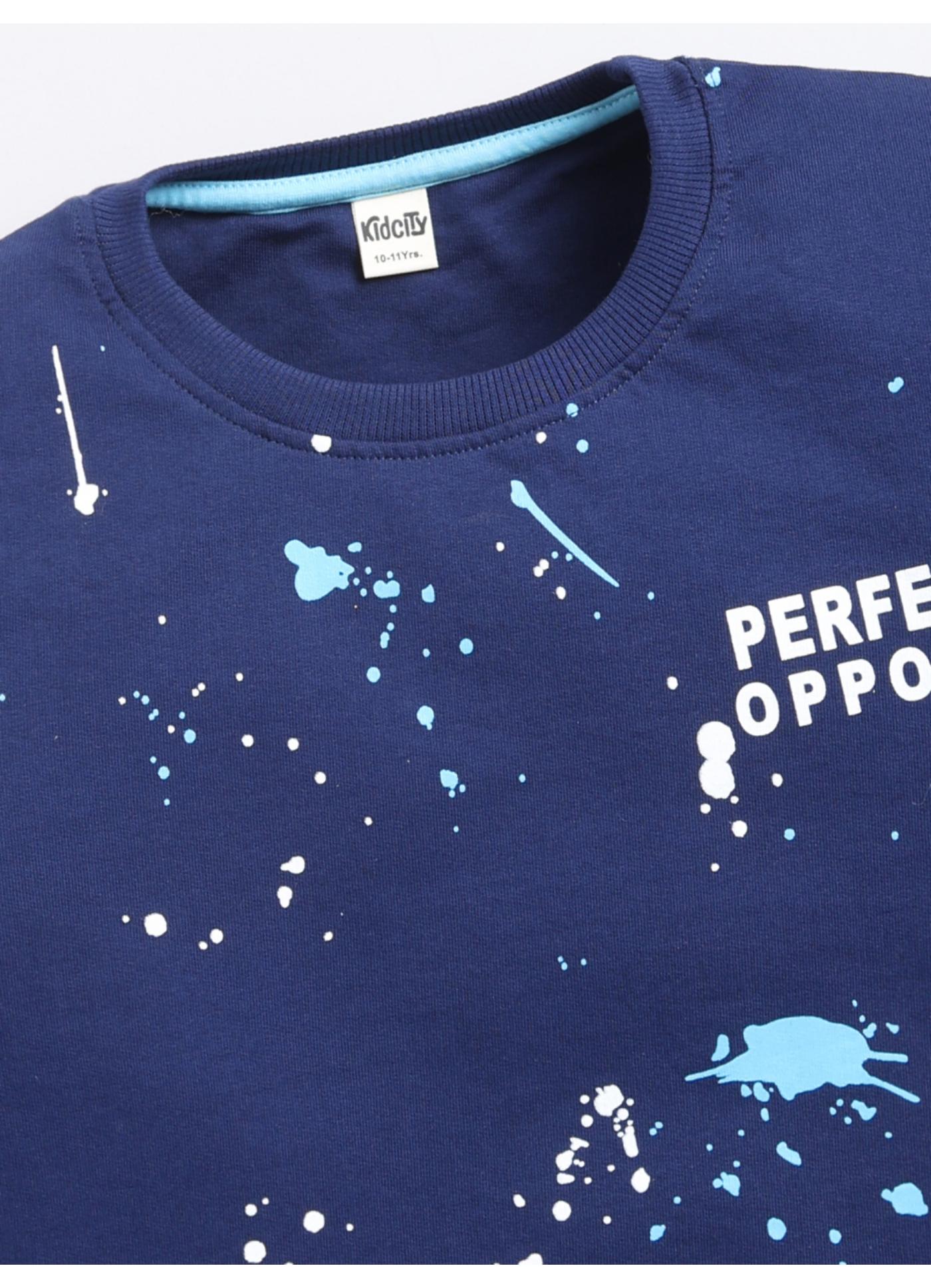 Splatter Print 'Perfect Opposite' Crewneck Sweatshirt