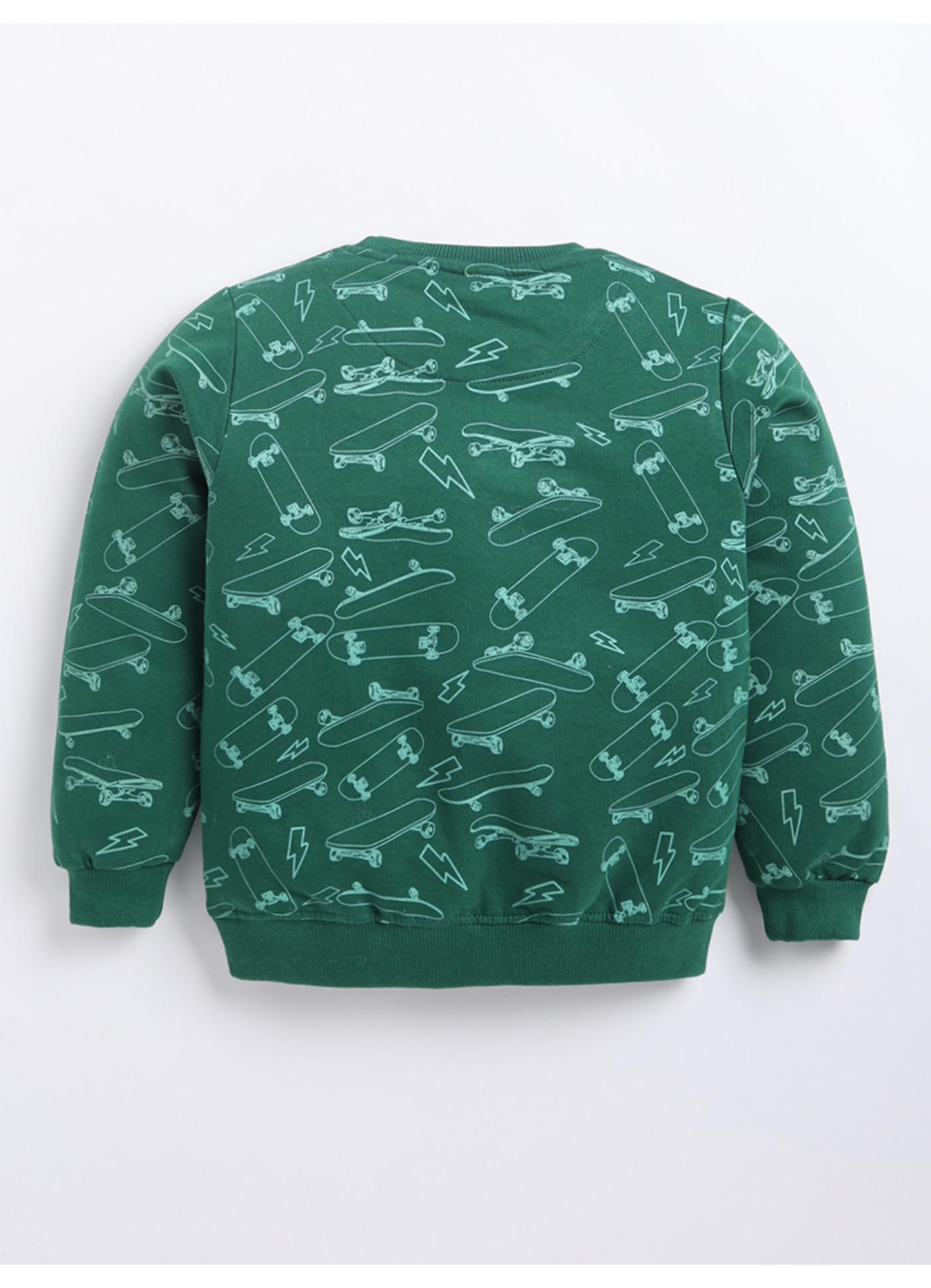 Skating Board' All-Over Print Crewneck Sweatshirt