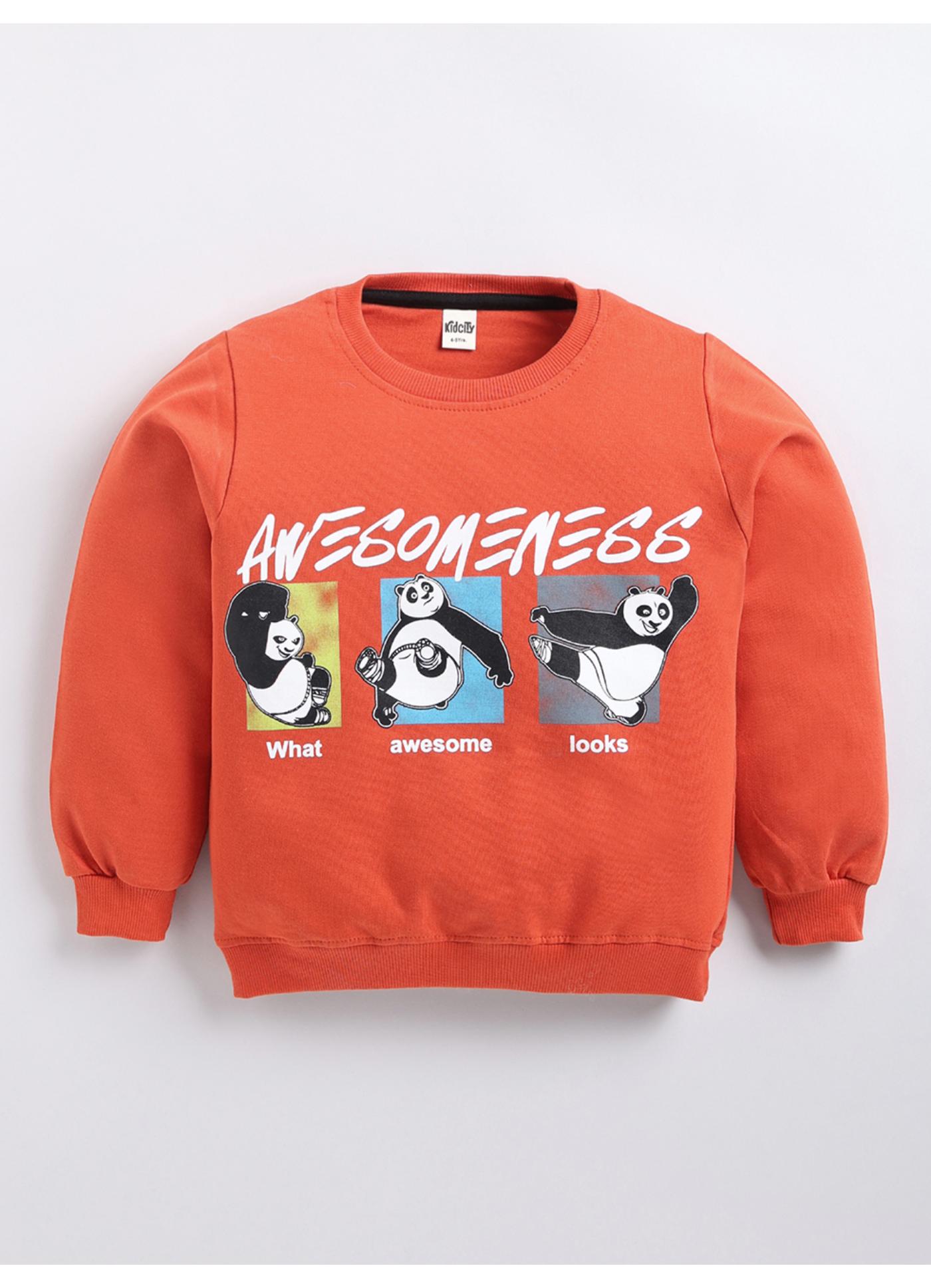 Awesomeness Panda Graphic Crewneck Sweatshirt