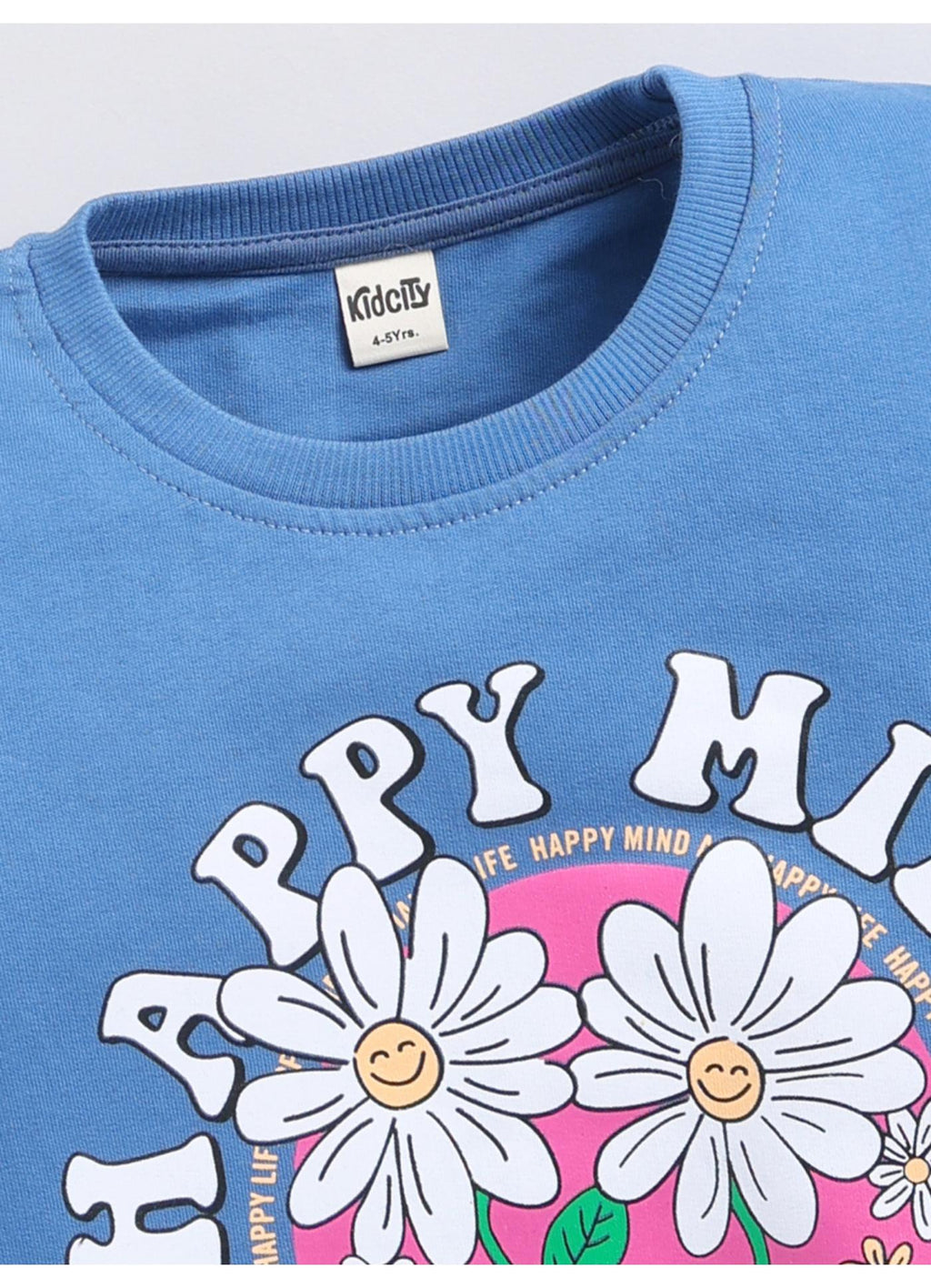 Happy Mind Happy Life' Daisy Graphic Crewneck Sweatshirt