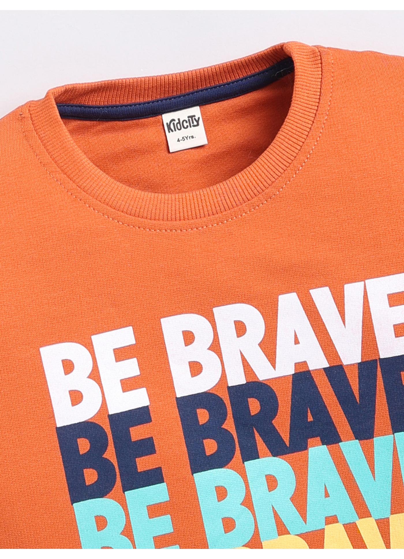 Be Brave' Color-Block Graphic Crewneck Sweatshirt