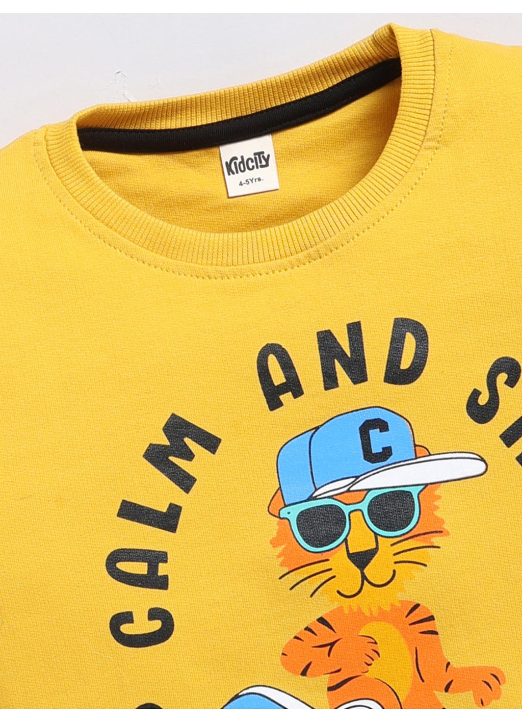 Keep Calm and Skate On' Skating Tiger Crewneck Sweatshirt